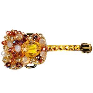 Unique Guitar Jeweled Embellished Handcrafted Bling Swarovski Cry. Buckle.*NEW*